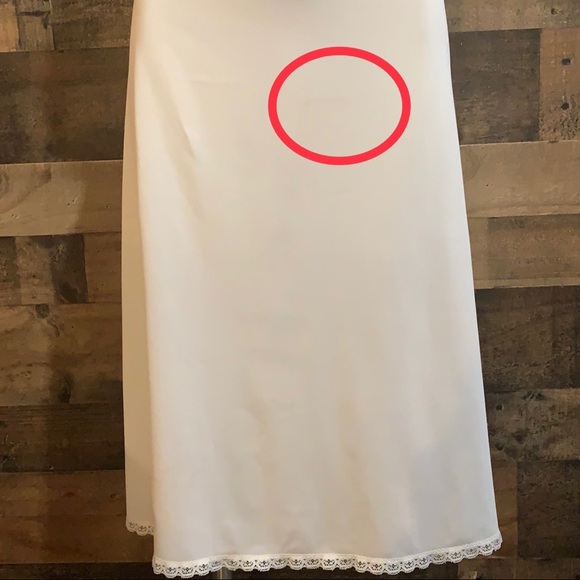 Vintage White Lacy Nylon Full Slip Dress Sz Small - Picture 9 of 13